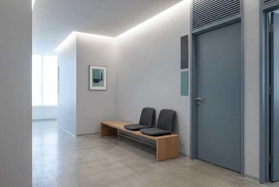 Pasillo y sala de espera de la unidad SKOPIA